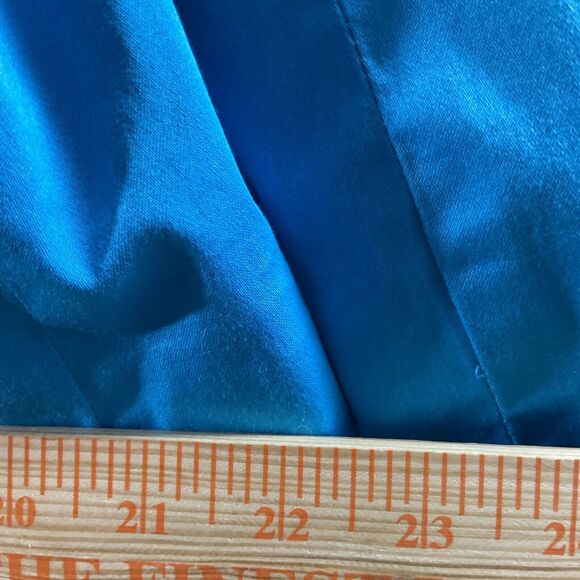 Susan Graver Style Blazer Coat Jacket Women Medium Teal Blue Notched Collar - Picture 11 of 11